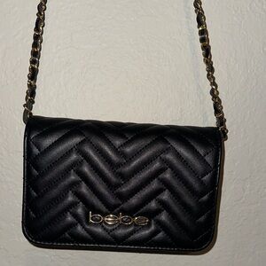 Bebe Black Chevron Crossbody Bag